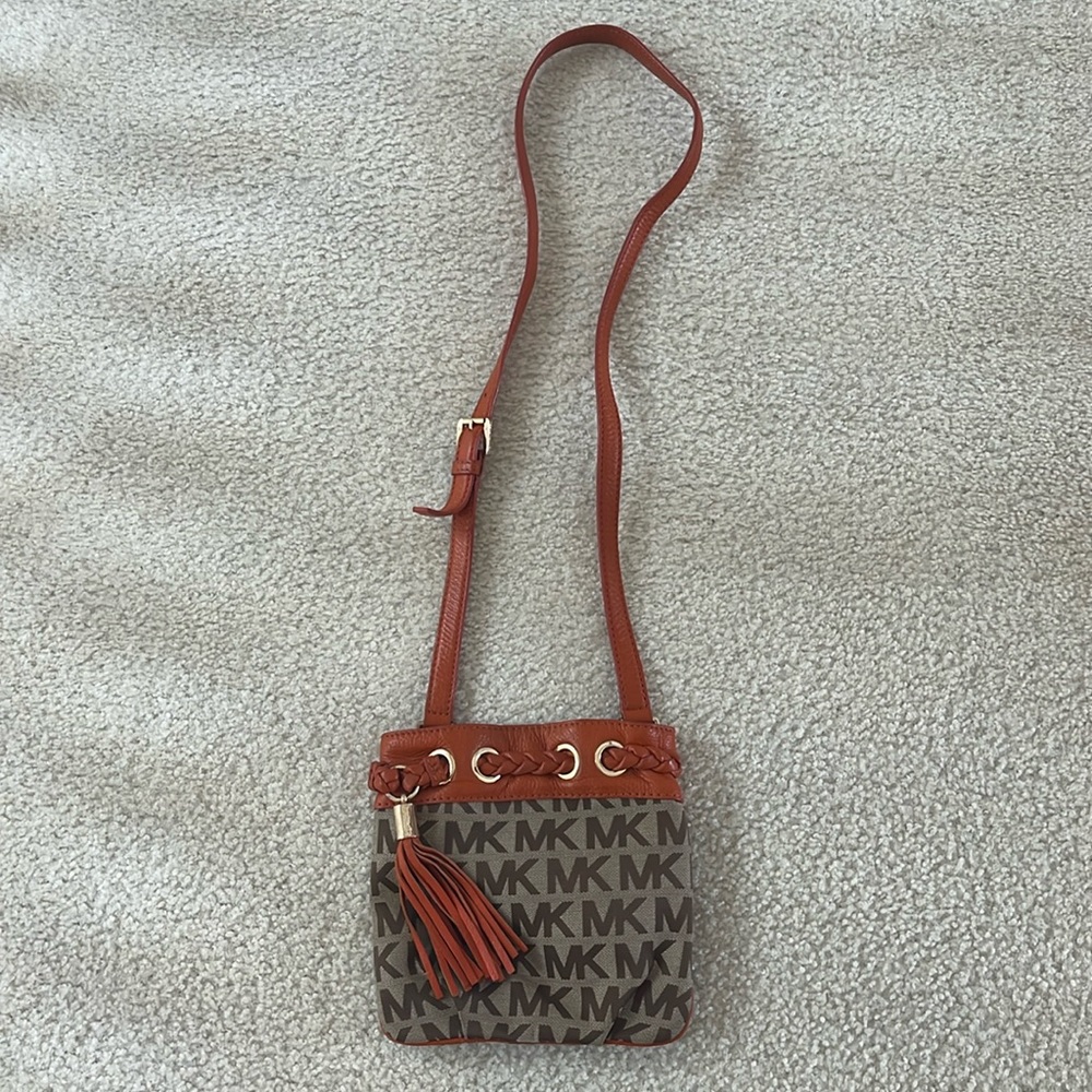 Michael Kors orange leather crossbody